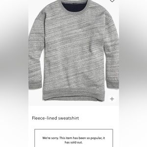 J. Crew Sweatshirt Fleece lined Crewneck Gray - Women’s Size Small